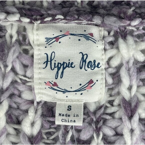 Hippie Rose Lavender Combo Knit Cardigan Sweater S - Picture 7 of 12